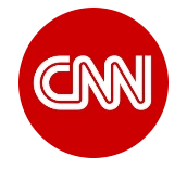 Logo oficial de CNN, cadena internacional de noticias y medios de comunicación.