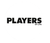 Logo oficial de Players of Life, revista enfocada en negocios, liderazgo y estilo de vida, con presencia en diversas ciudades de México.