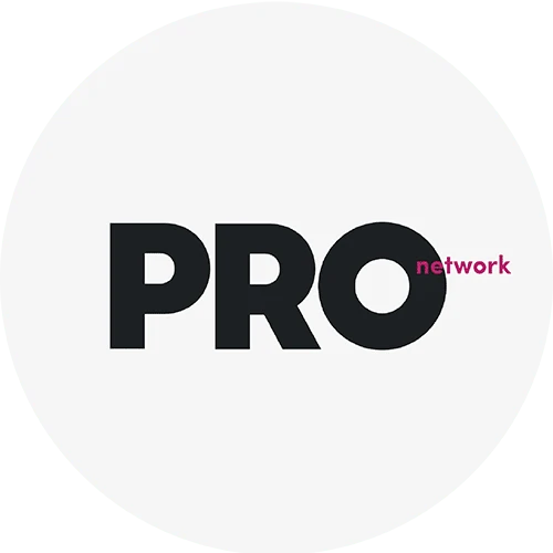 logo-pro-network-koli.jpg Logotipo de PRO Network en fondo gris claro, con la palabra "PRO" en letras negras destacadas y "network" en color magenta.